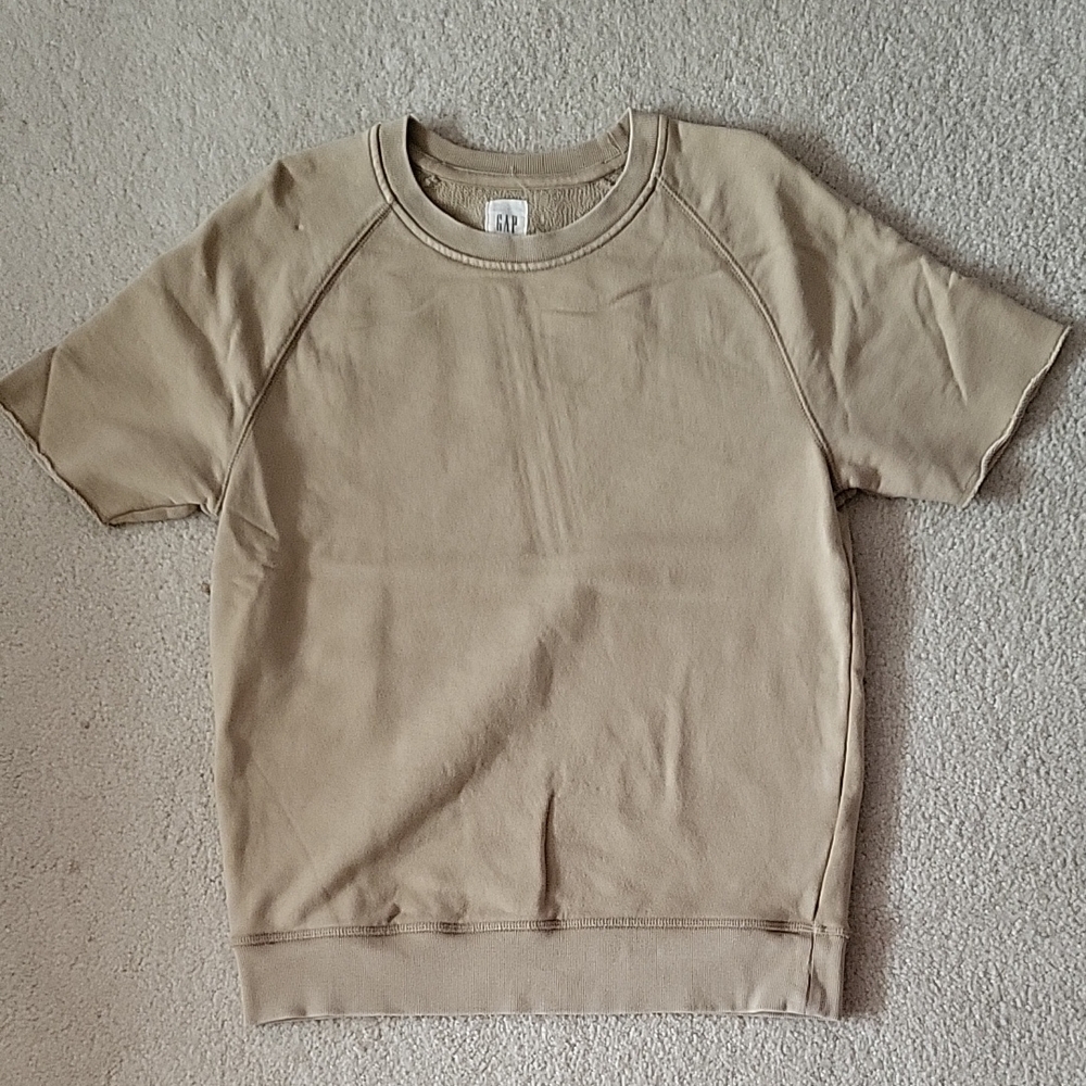 GAP Beige Short Sleeve Sweatshirt